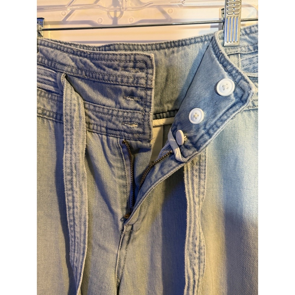 Free People Women's Light Wash Wide Leg High Rise Denim Jeans Size 26 Raw Hem - Picture 7 of 9